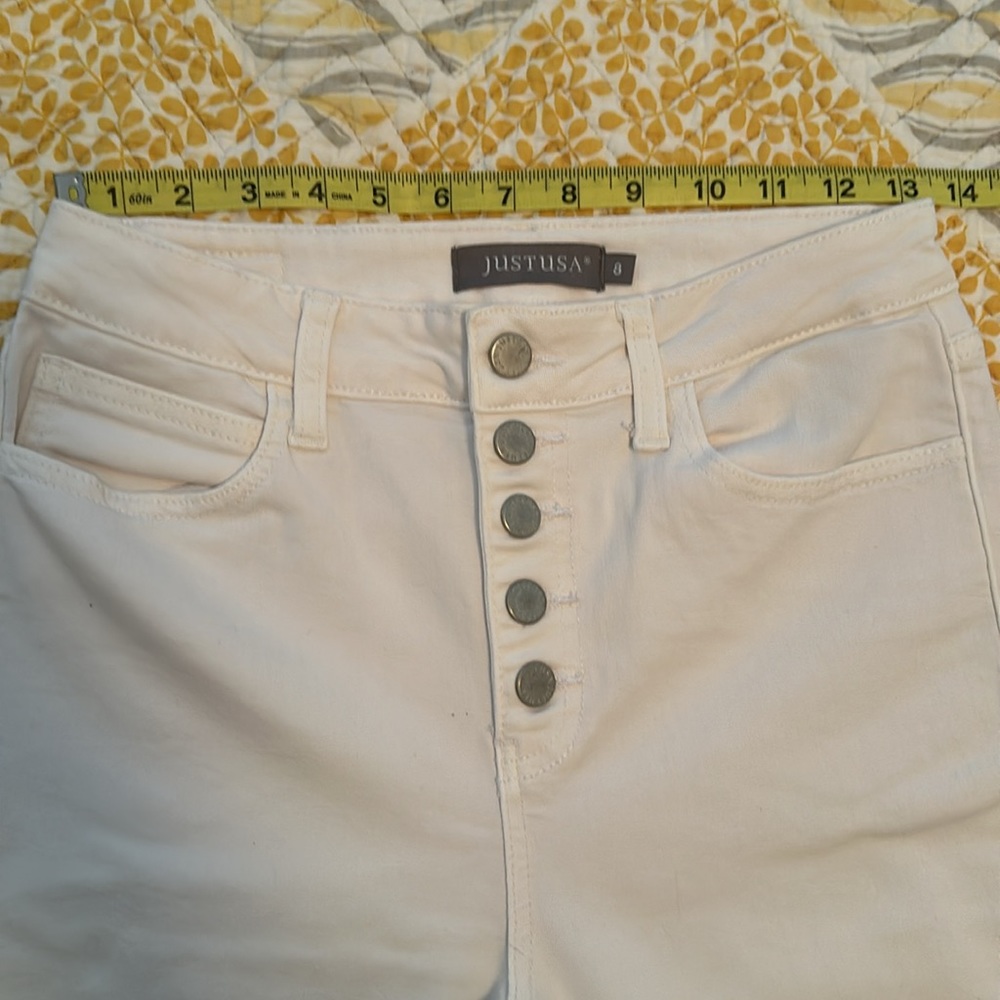 JUST USA white button fly jeans - Picture 5 of 6